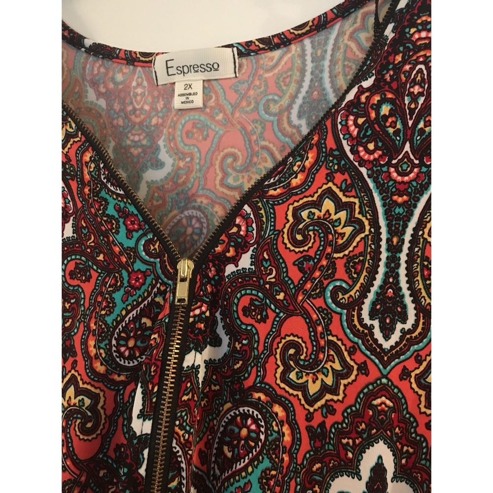 Colorful Cinched Waist Dress NWOT